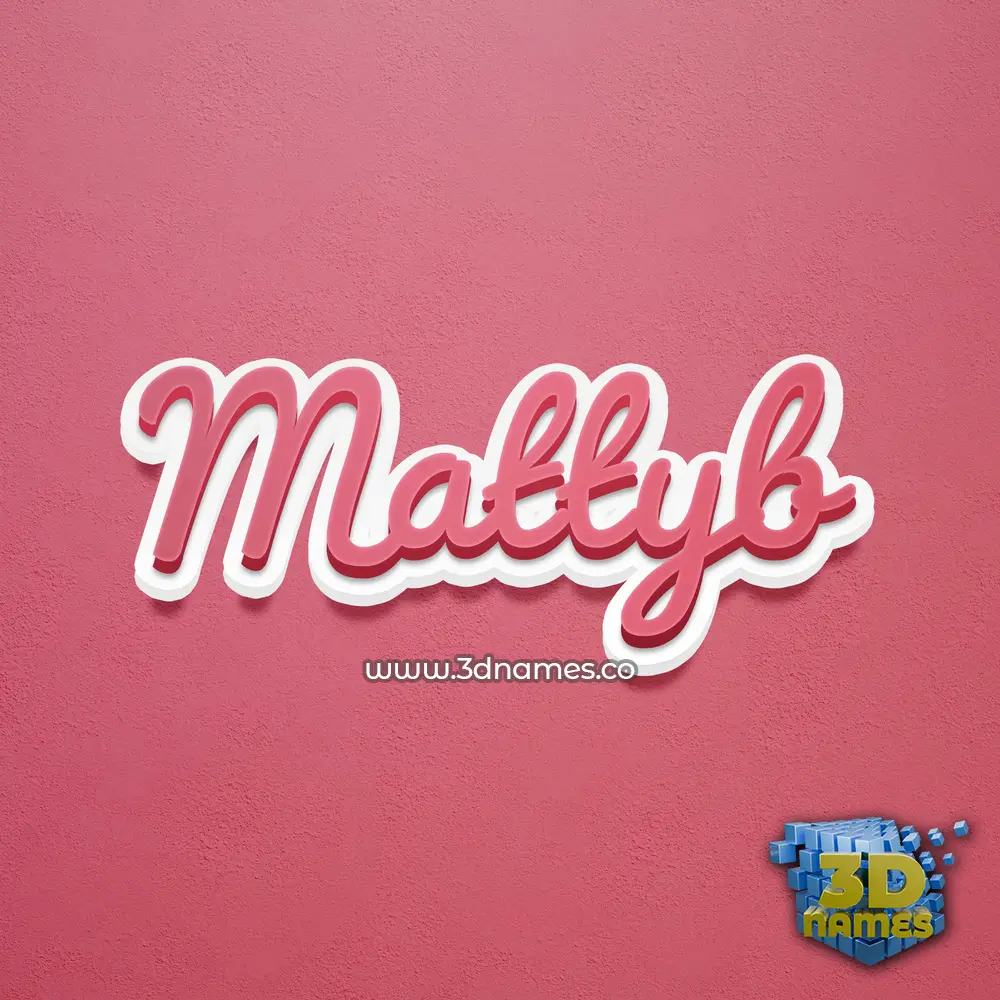 mattyb in Red Scribble style - 3D name wallpaper
