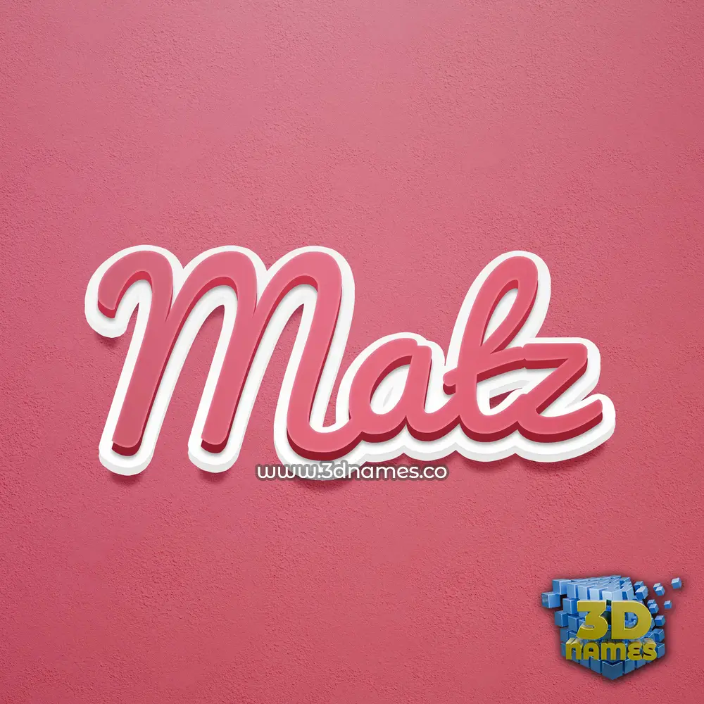 matz in Red Scribble style - 3D name wallpaper