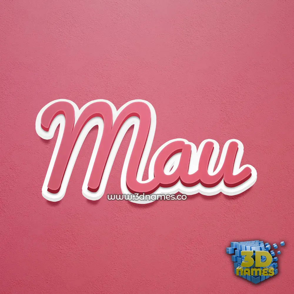 mau in Red Scribble style - 3D name wallpaper