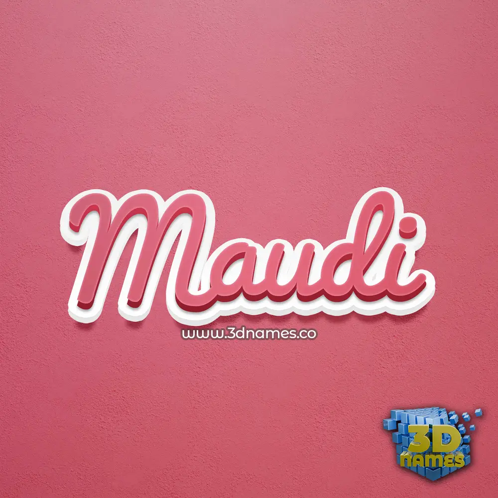 maudi in Red Scribble style - 3D name wallpaper