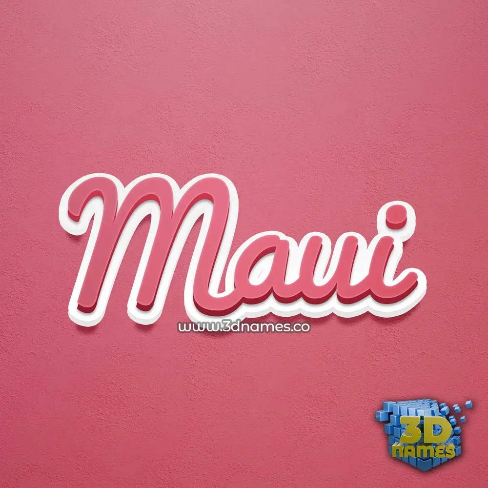 maui in Red Scribble style - 3D name wallpaper