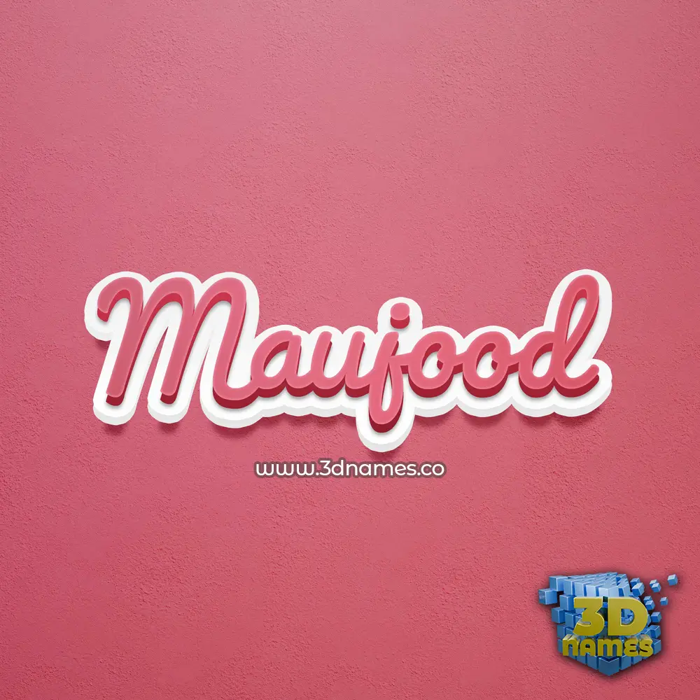 maujood in Red Scribble style - 3D name wallpaper