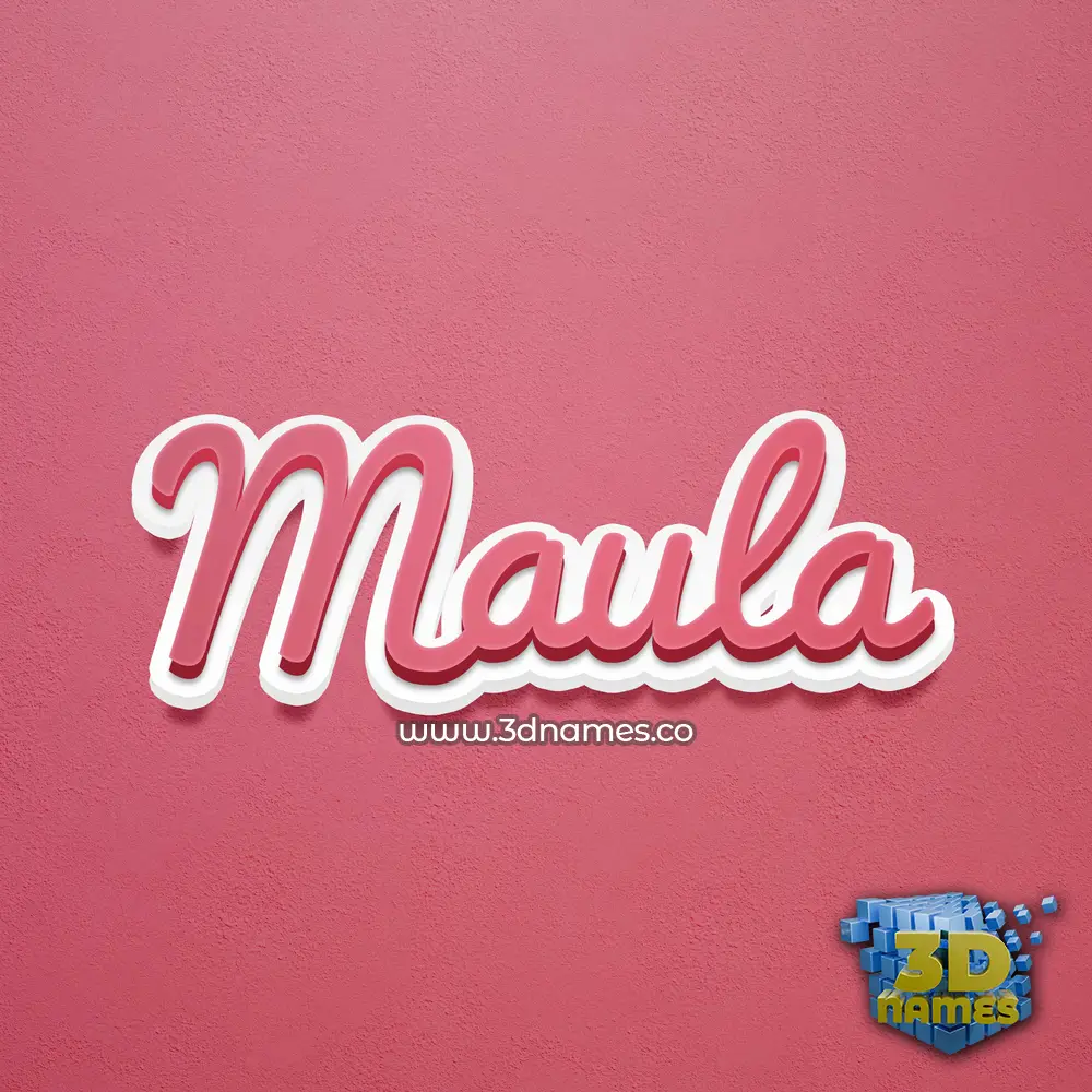 maula in Red Scribble style - 3D name wallpaper