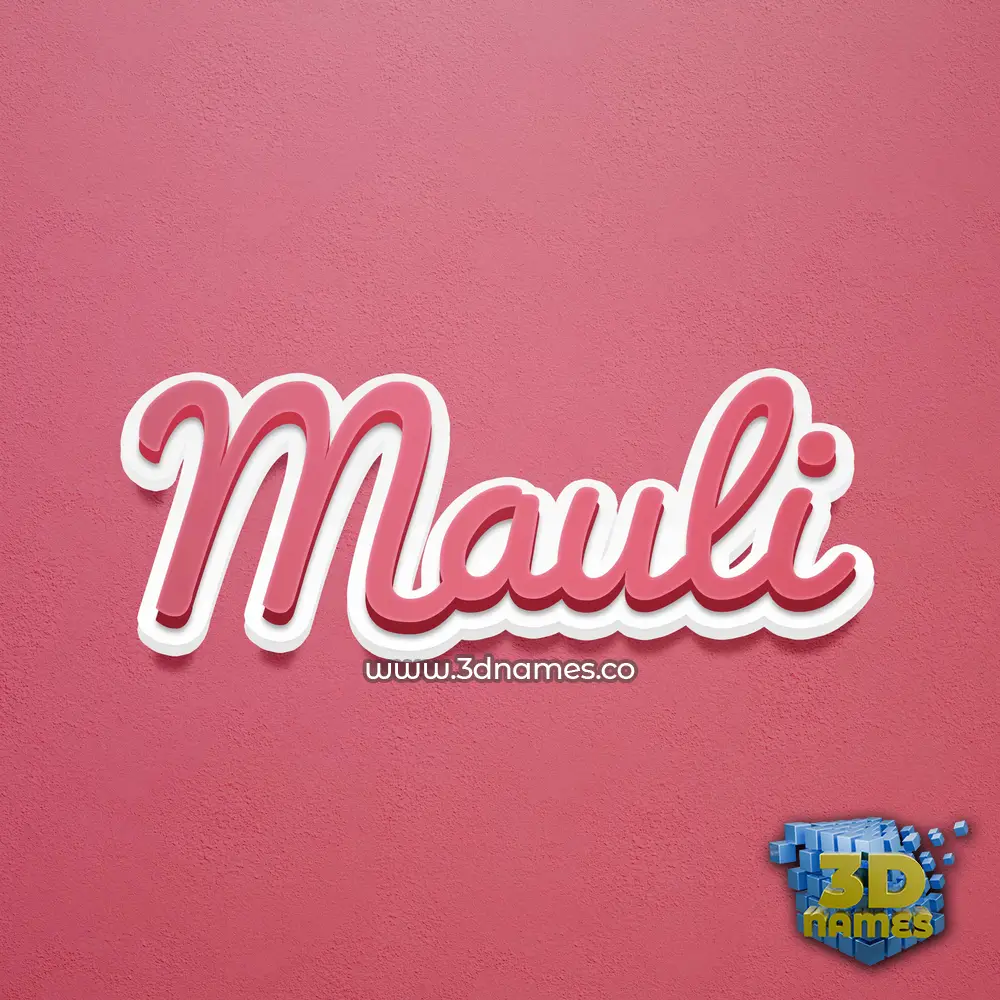mauli in Red Scribble style - 3D name wallpaper