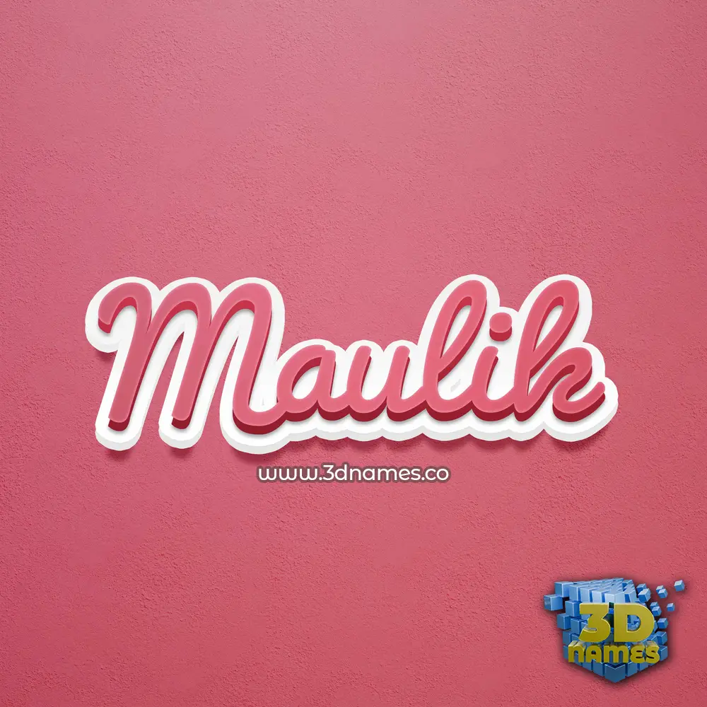 maulik in Red Scribble style - 3D name wallpaper