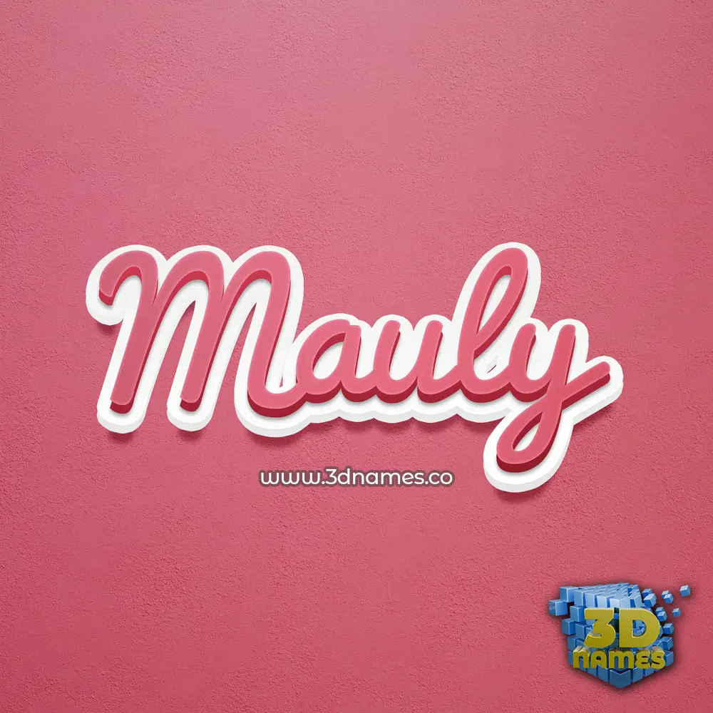 mauly in Red Scribble style - 3D name wallpaper