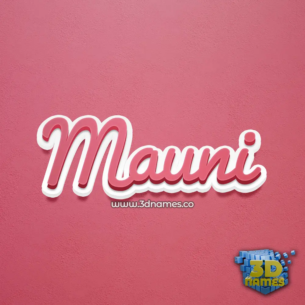 mauni in Red Scribble style - 3D name wallpaper