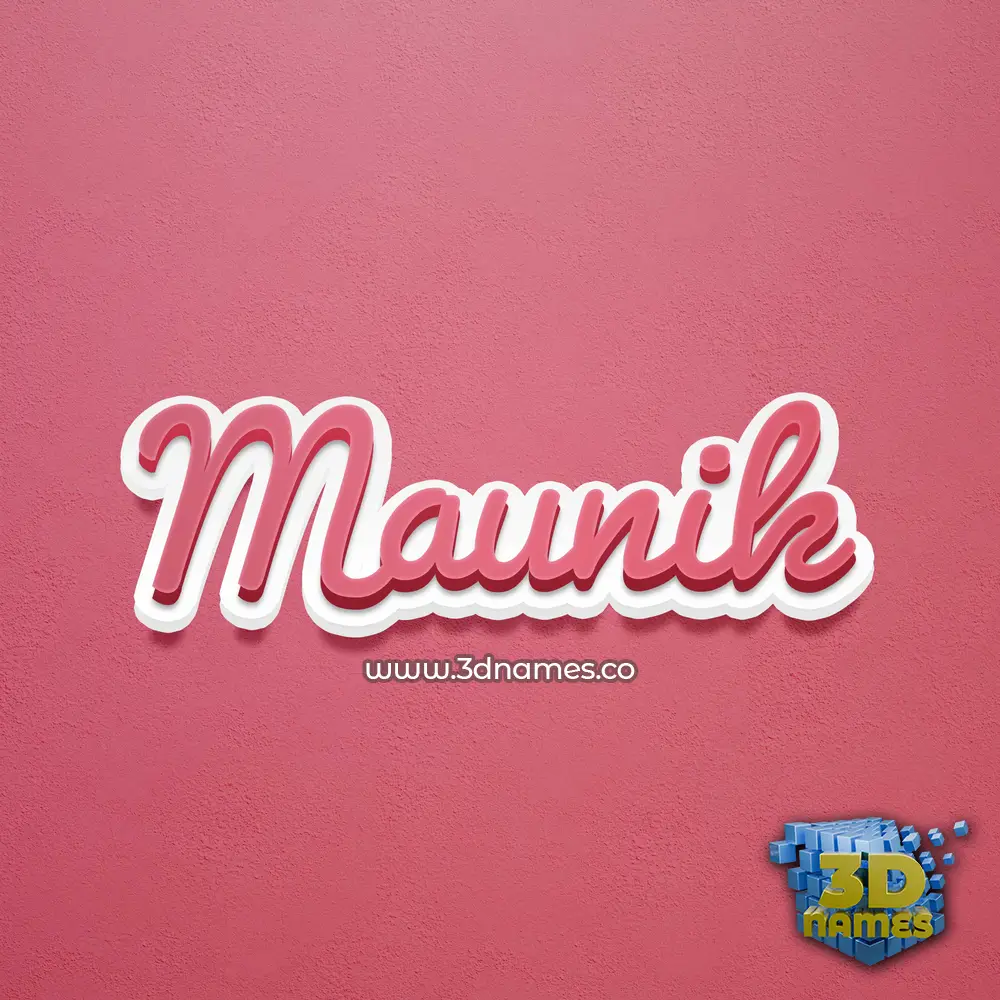 maunik in Red Scribble style - 3D name wallpaper