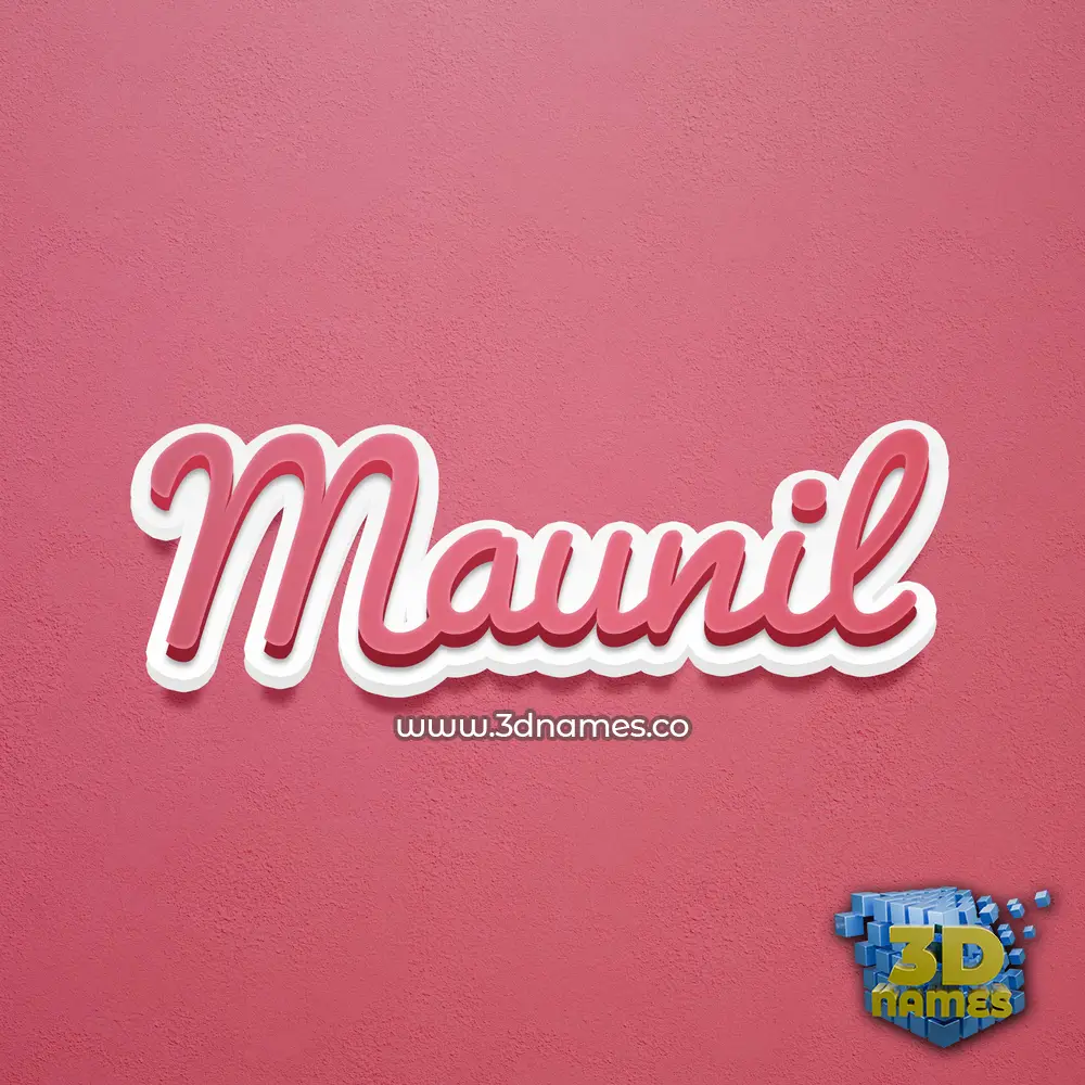 maunil in Red Scribble style - 3D name wallpaper