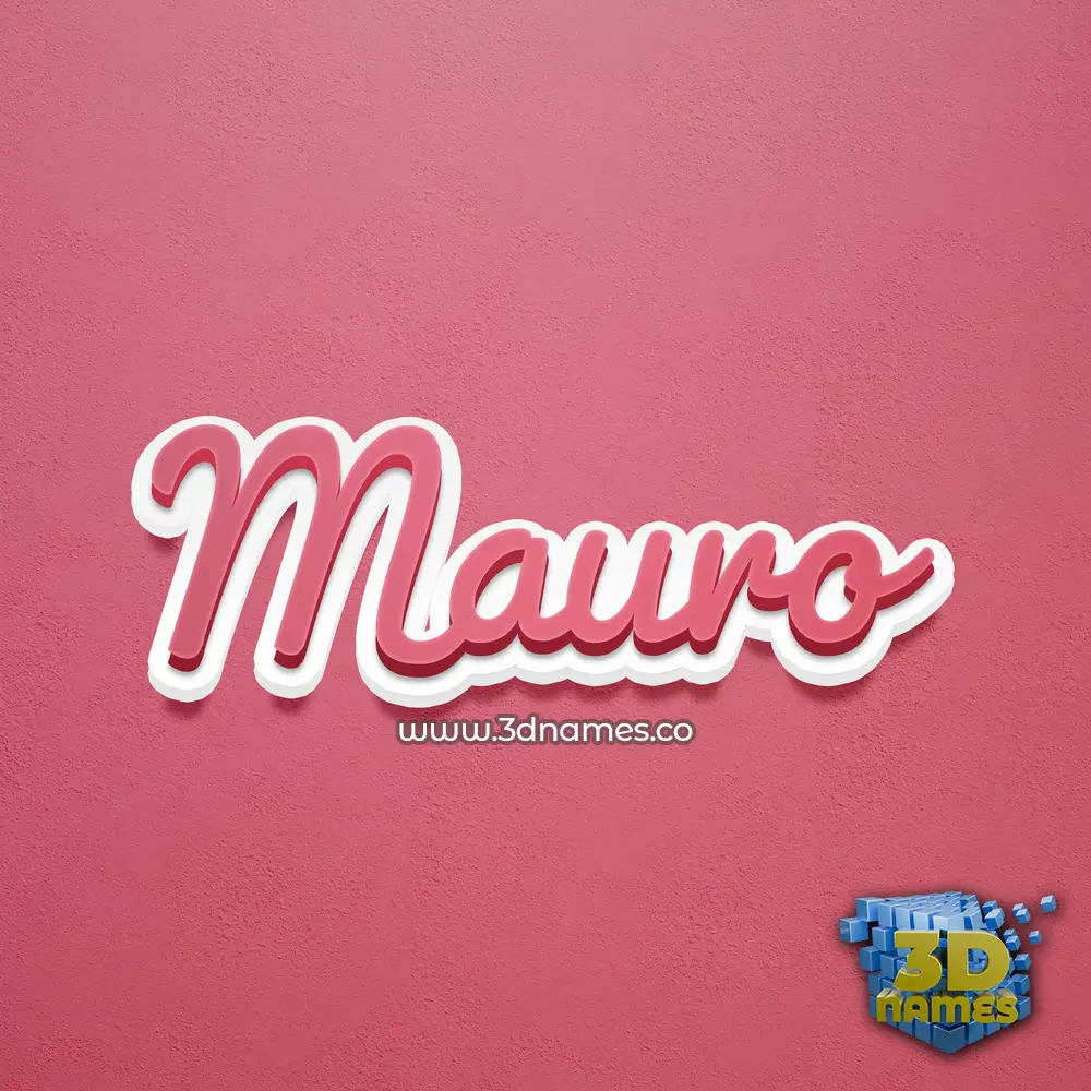 mauro in Red Scribble style - 3D name wallpaper