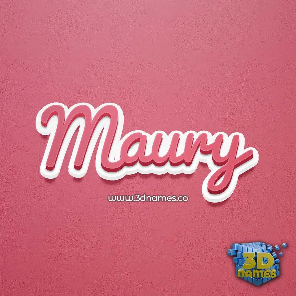 maury in Red Scribble style - 3D name wallpaper