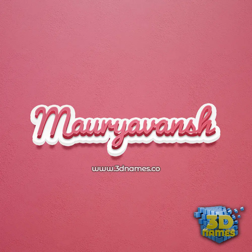 mauryavansh in Red Scribble style - 3D name wallpaper