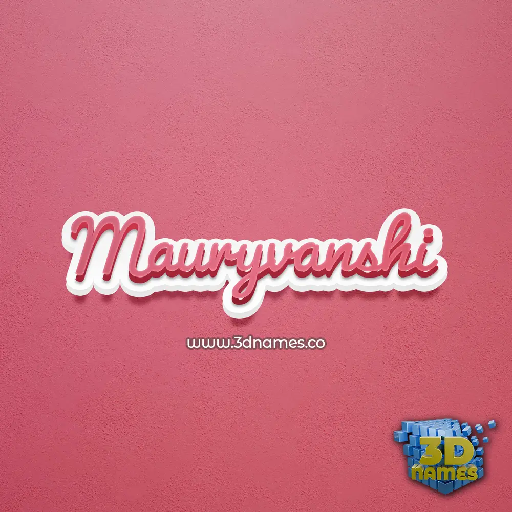 mauryvanshi in Red Scribble style - 3D name wallpaper