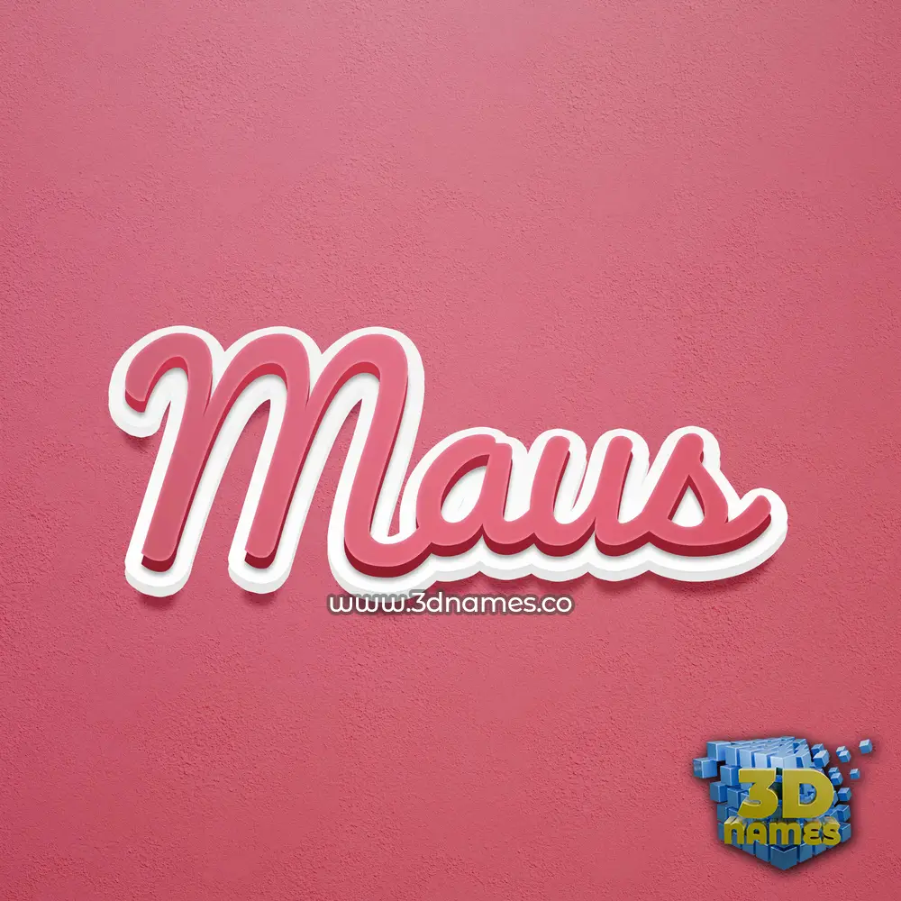 maus in Red Scribble style - 3D name wallpaper