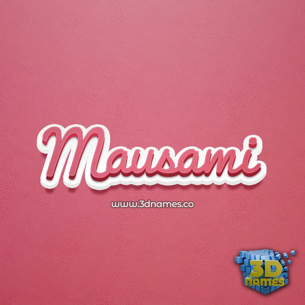mausami in Red Scribble style - 3D name wallpaper
