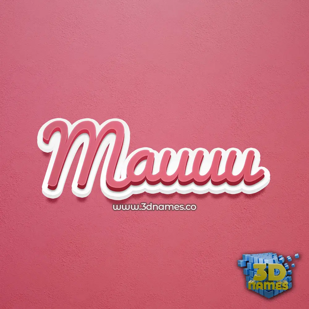 mauuu in Red Scribble style - 3D name wallpaper