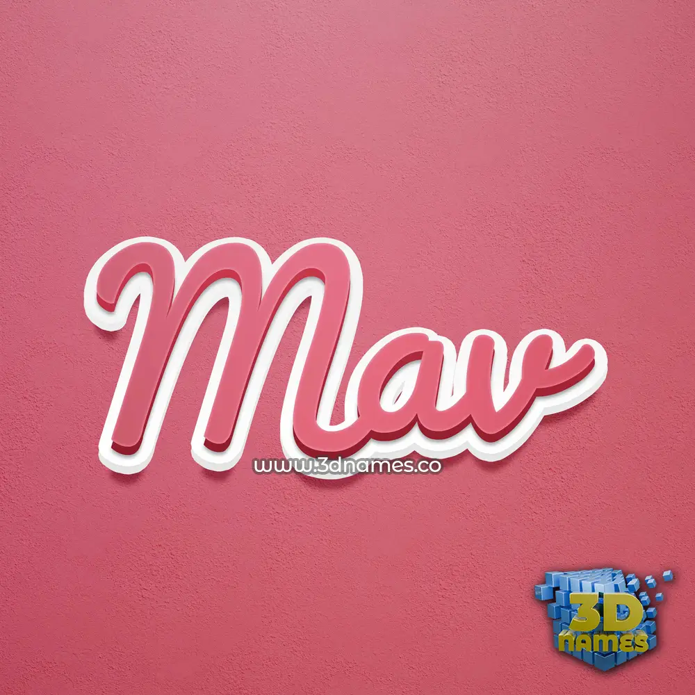 mav in Red Scribble style - 3D name wallpaper