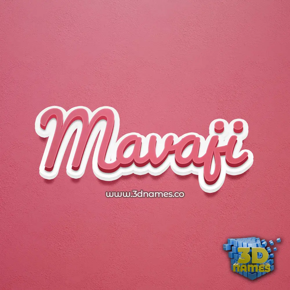 mavaji in Red Scribble style - 3D name wallpaper