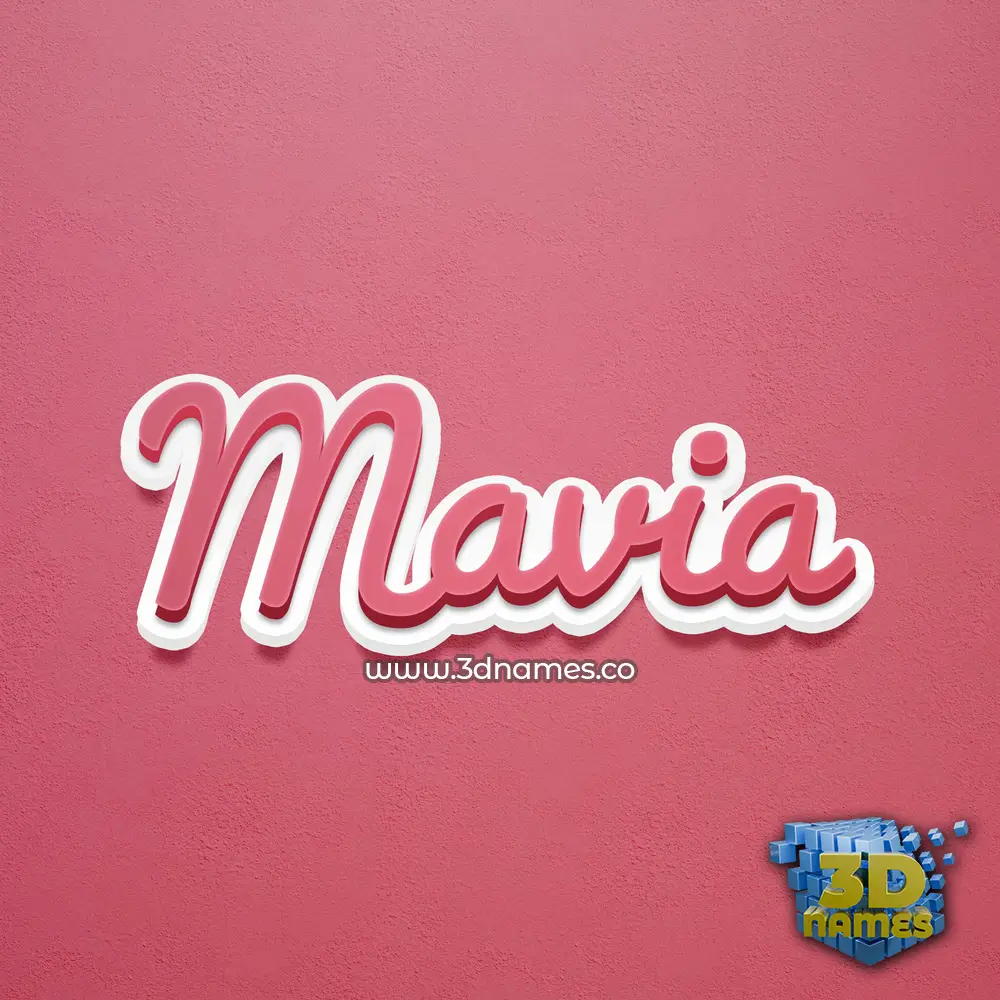 mavia in Red Scribble style - 3D name wallpaper