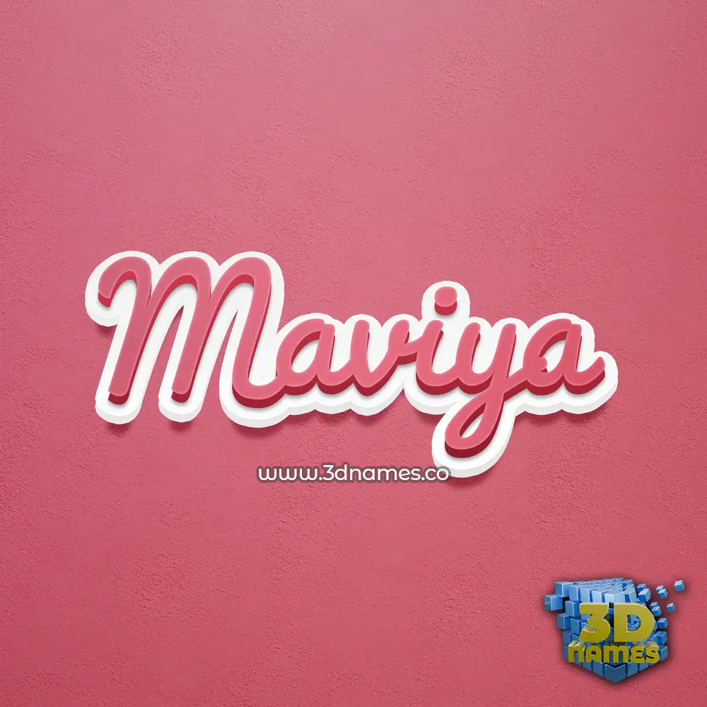maviya in Red Scribble style - 3D name wallpaper