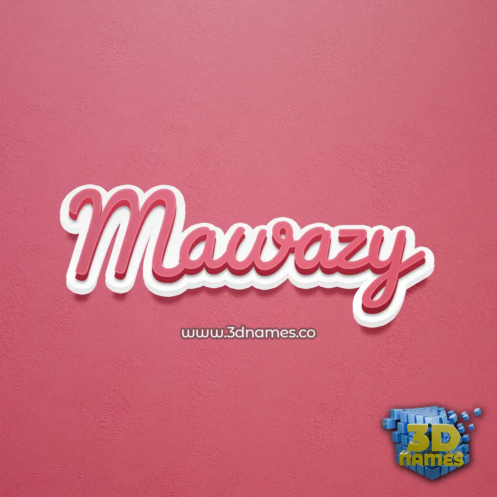mawazy in Red Scribble style - 3D name wallpaper