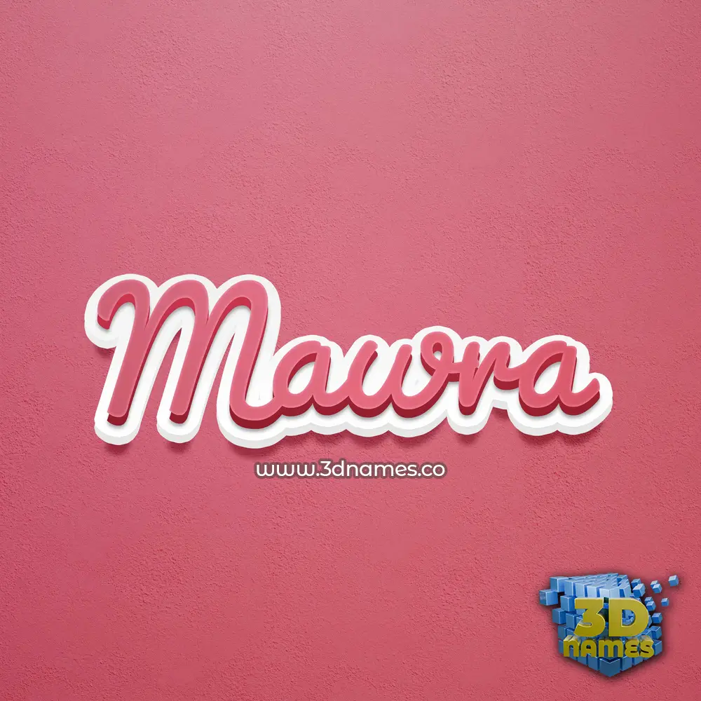 mawra in Red Scribble style - 3D name wallpaper