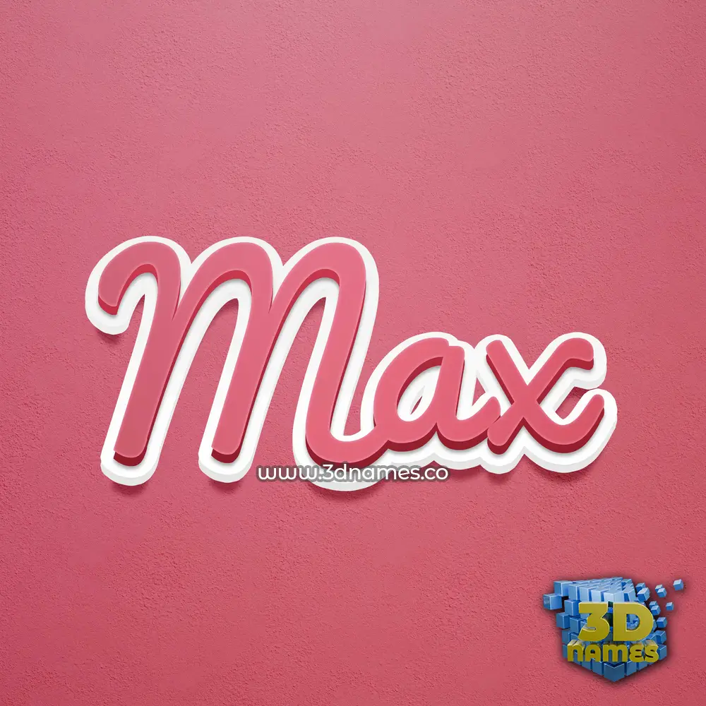 max in Red Scribble style - 3D name wallpaper
