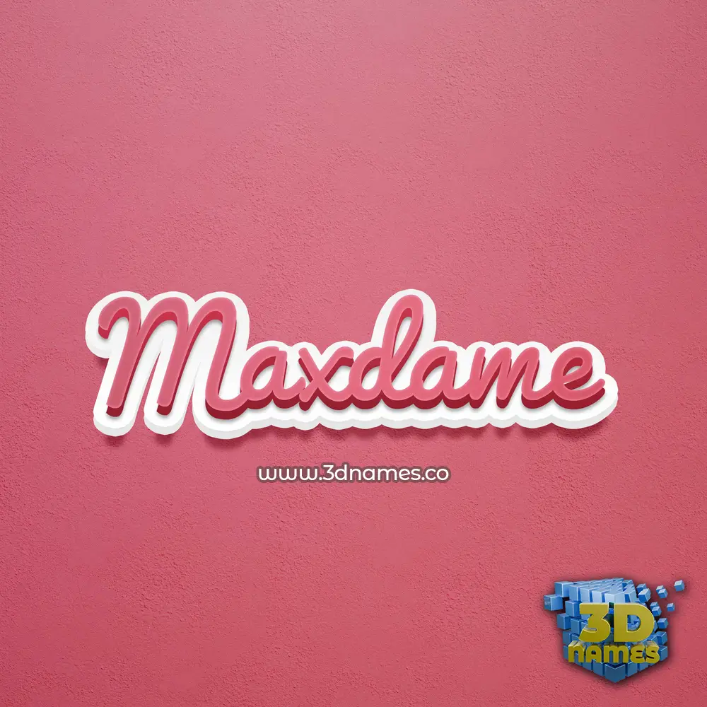 maxdame in Red Scribble style - 3D name wallpaper