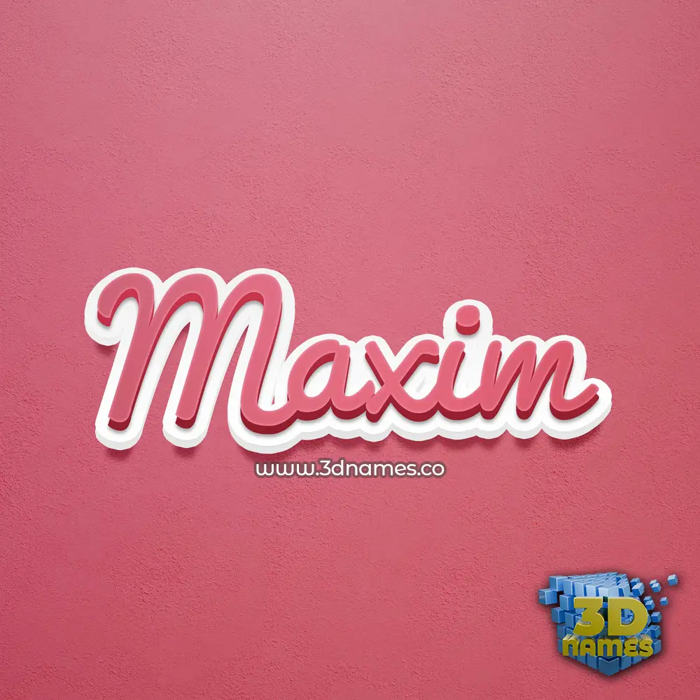 maxim in Red Scribble style - 3D name wallpaper
