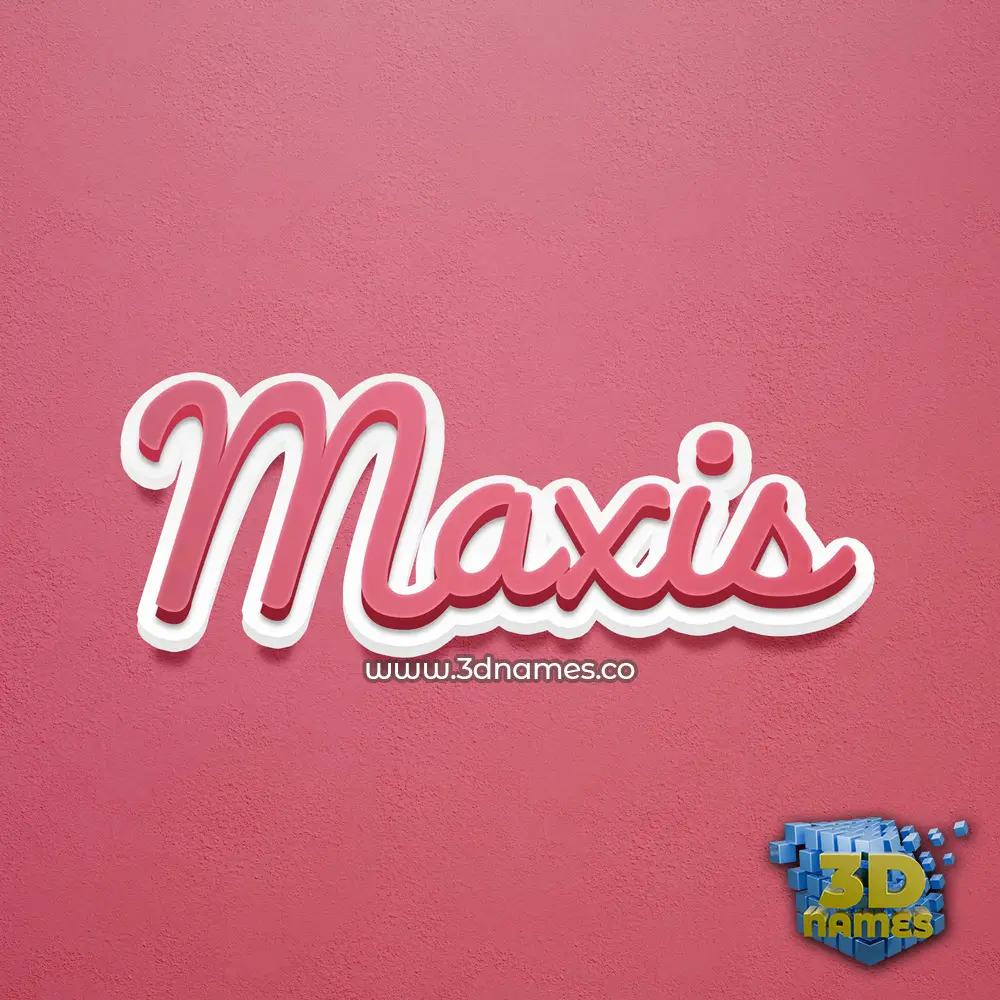 maxis in Red Scribble style - 3D name wallpaper