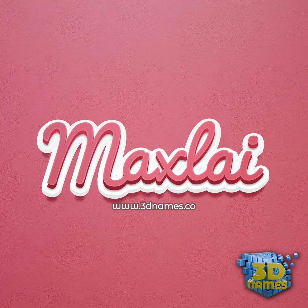 maxlai in Red Scribble style - 3D name wallpaper