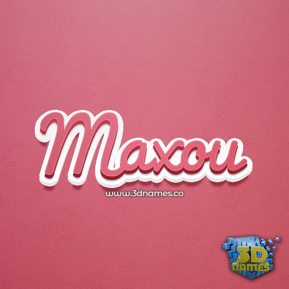 maxou in Red Scribble style - 3D name wallpaper