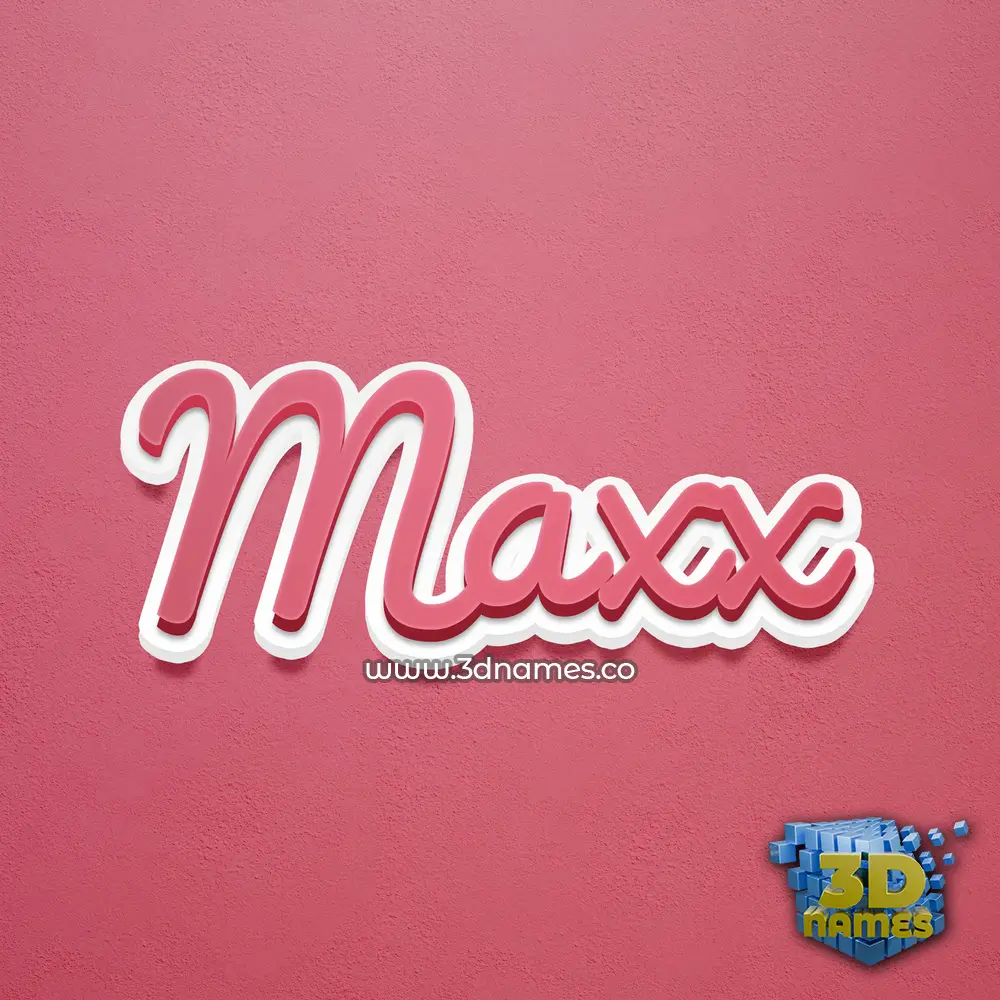 maxx in Red Scribble style - 3D name wallpaper
