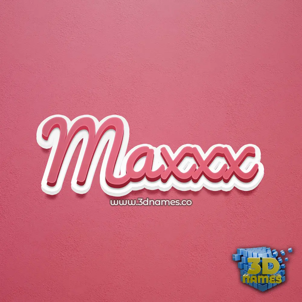 maxxx in Red Scribble style - 3D name wallpaper