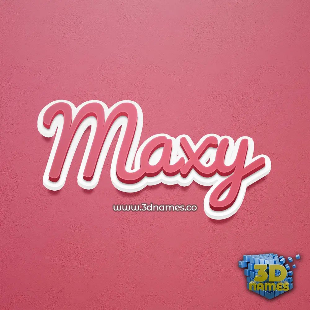 maxy in Red Scribble style - 3D name wallpaper