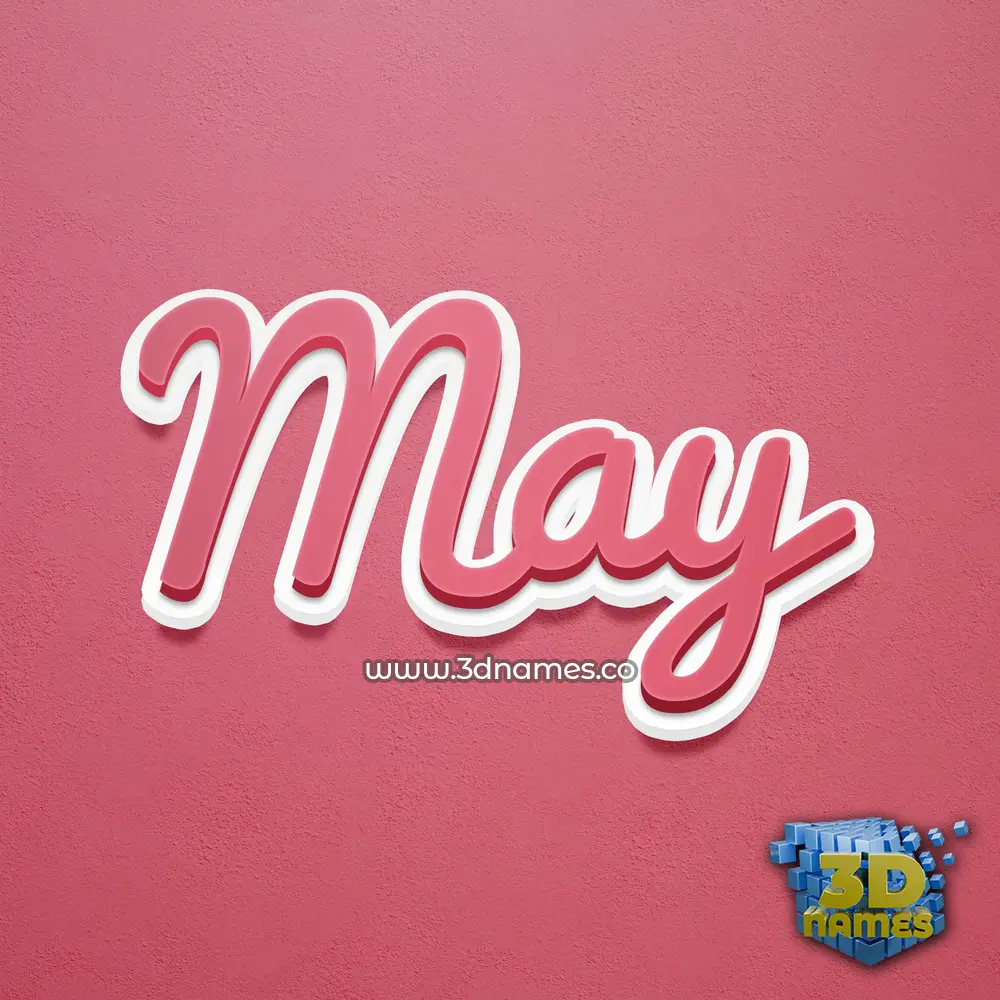 may in Red Scribble style - 3D name wallpaper