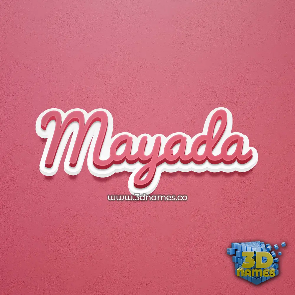 mayada in Red Scribble style - 3D name wallpaper