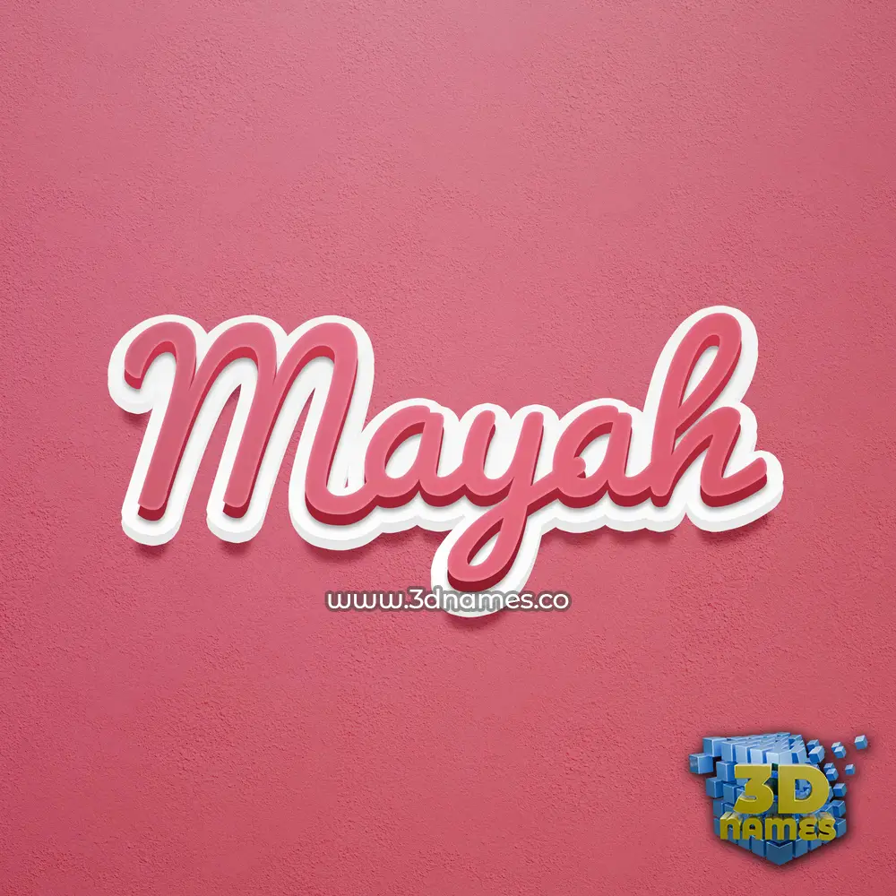 mayah in Red Scribble style - 3D name wallpaper