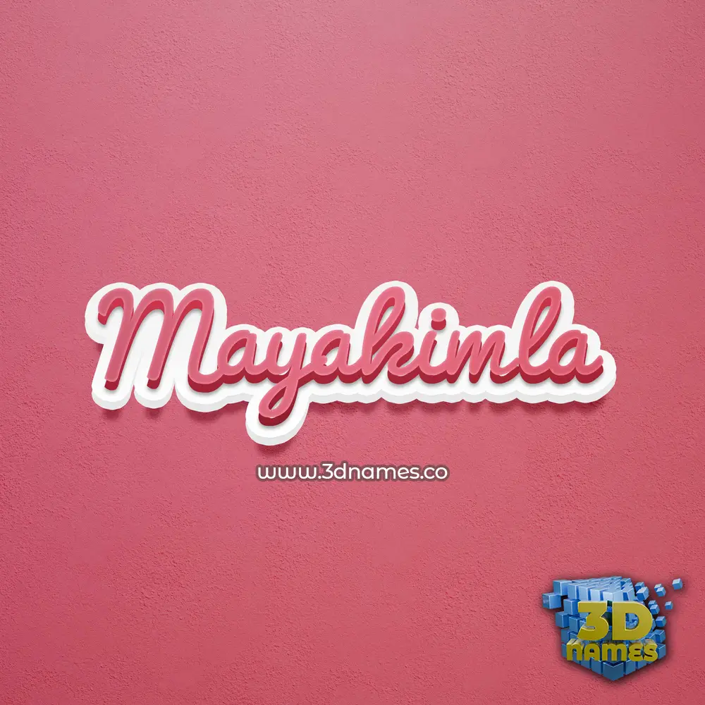 mayakimla in Red Scribble style - 3D name wallpaper
