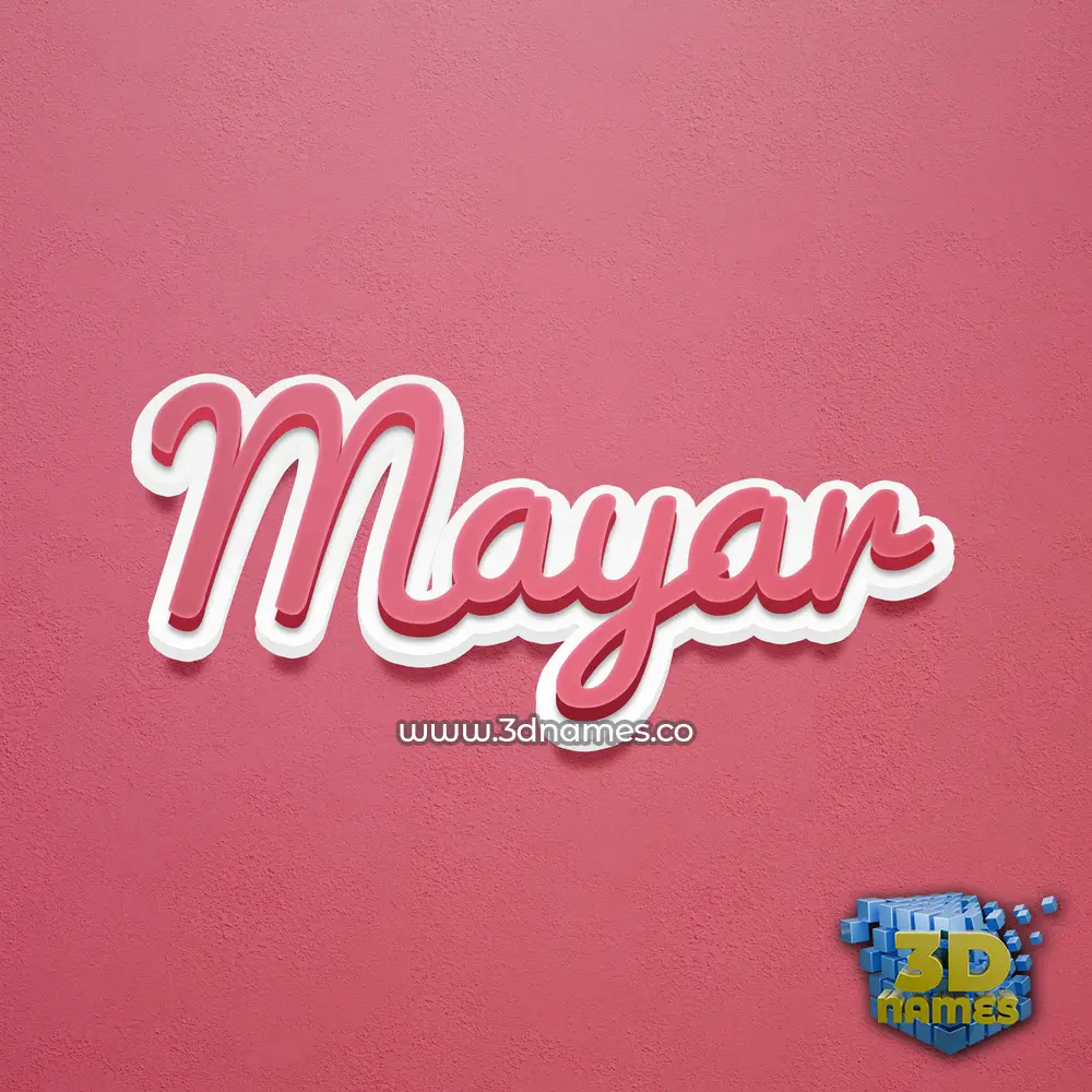 mayar in Red Scribble style - 3D name wallpaper
