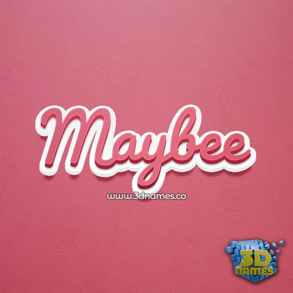 maybee in Red Scribble style - 3D name wallpaper