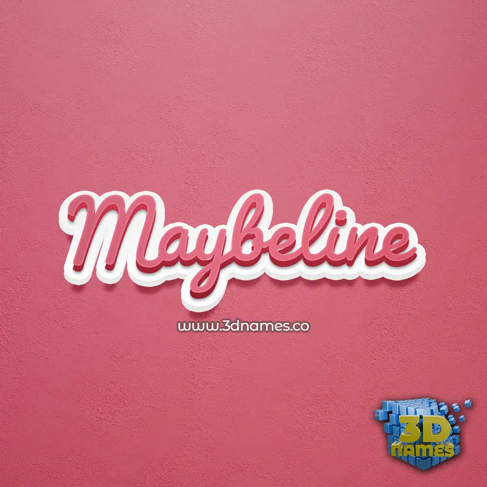 maybeline in Red Scribble style - 3D name wallpaper