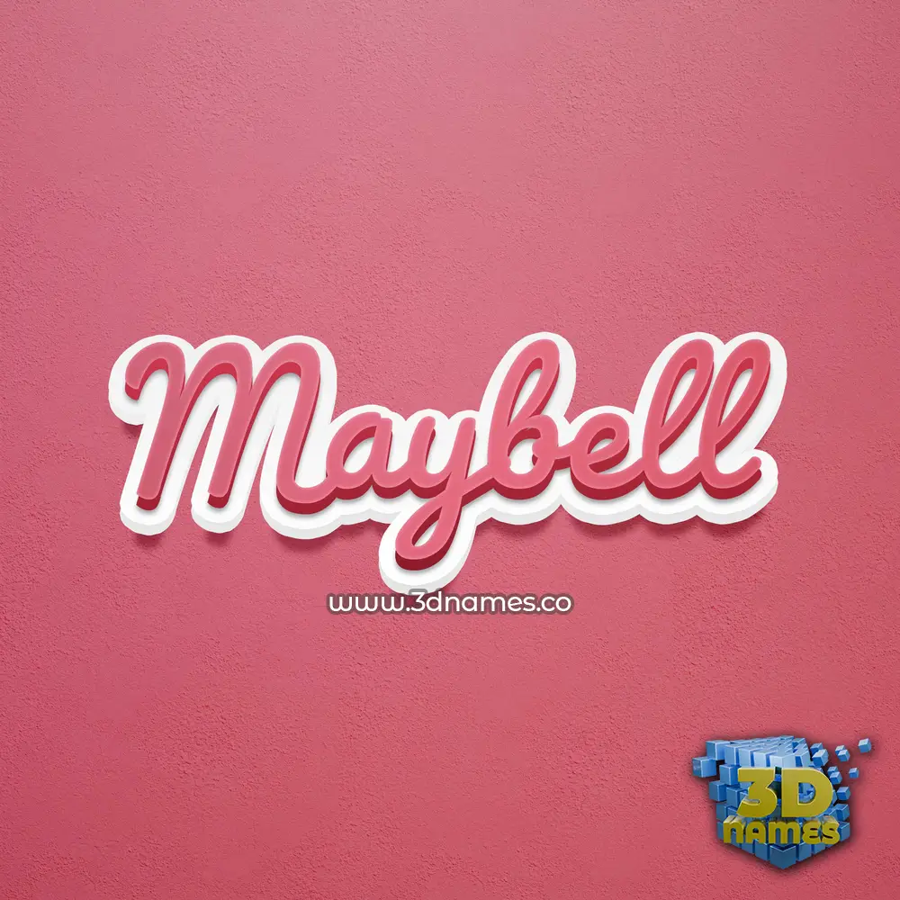 maybell in Red Scribble style - 3D name wallpaper
