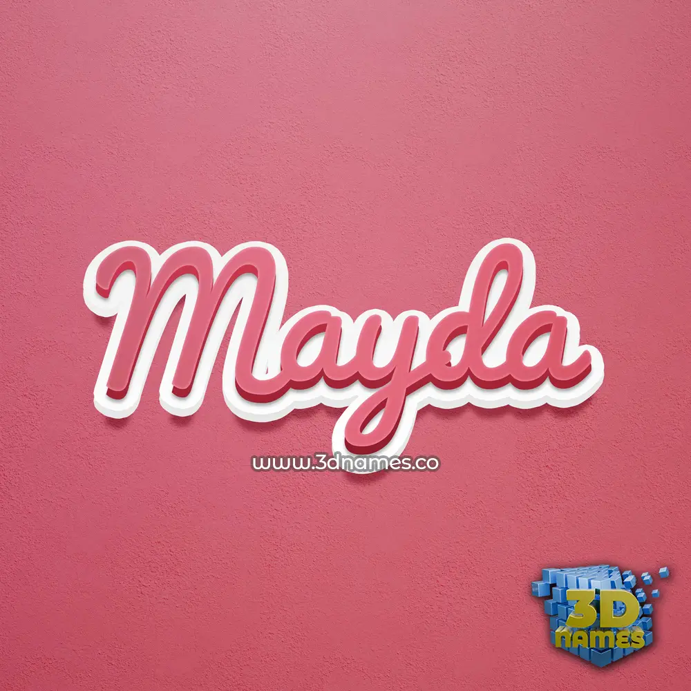 mayda in Red Scribble style - 3D name wallpaper