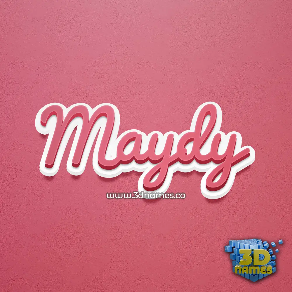maydy in Red Scribble style - 3D name wallpaper