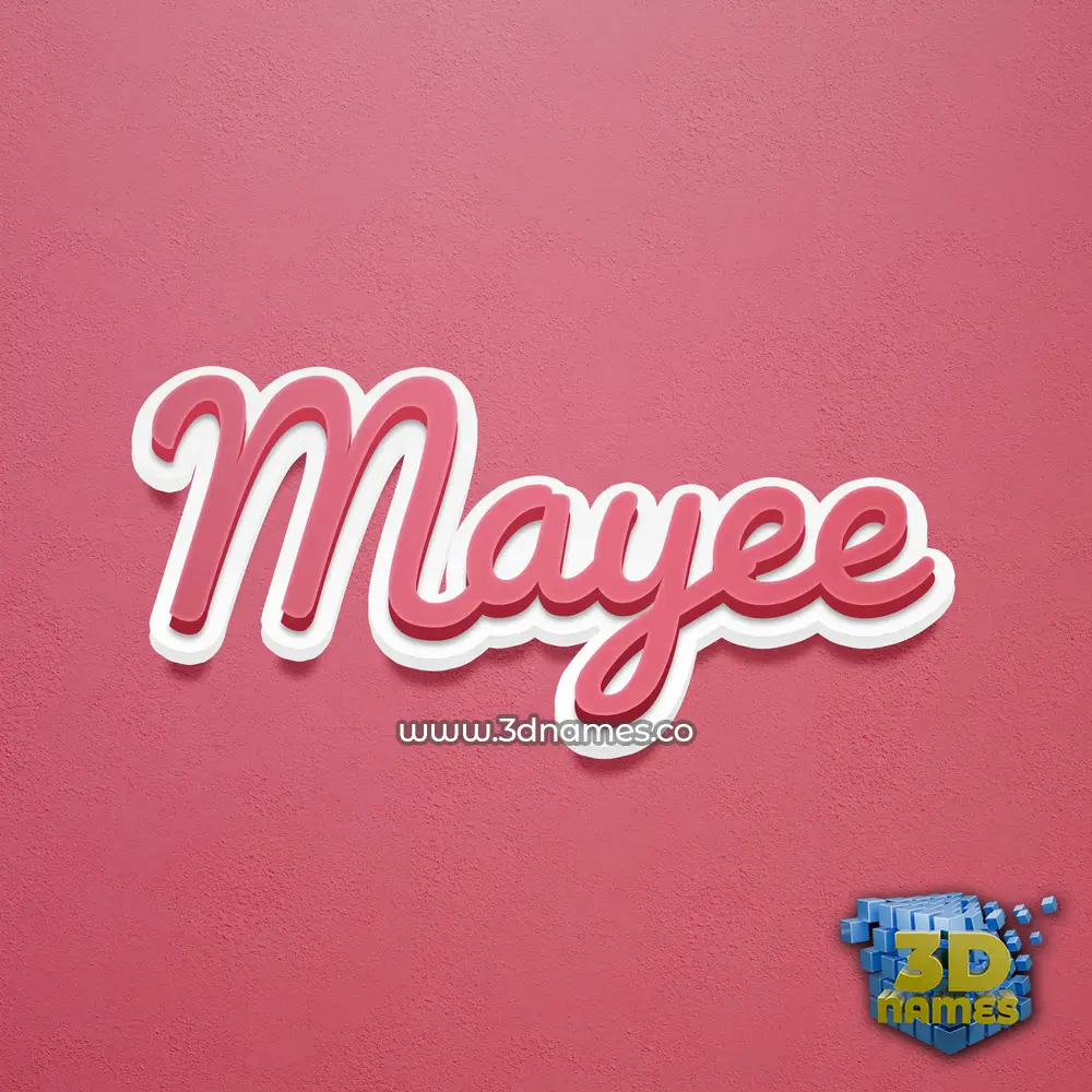 mayee in Red Scribble style - 3D name wallpaper