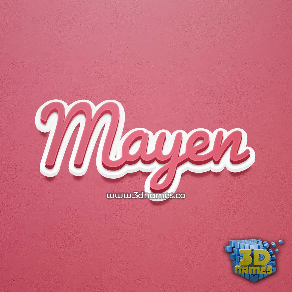 mayen in Red Scribble style - 3D name wallpaper