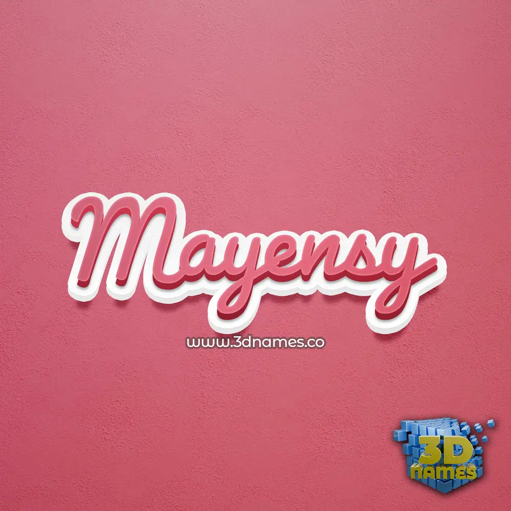 mayensy in Red Scribble style - 3D name wallpaper