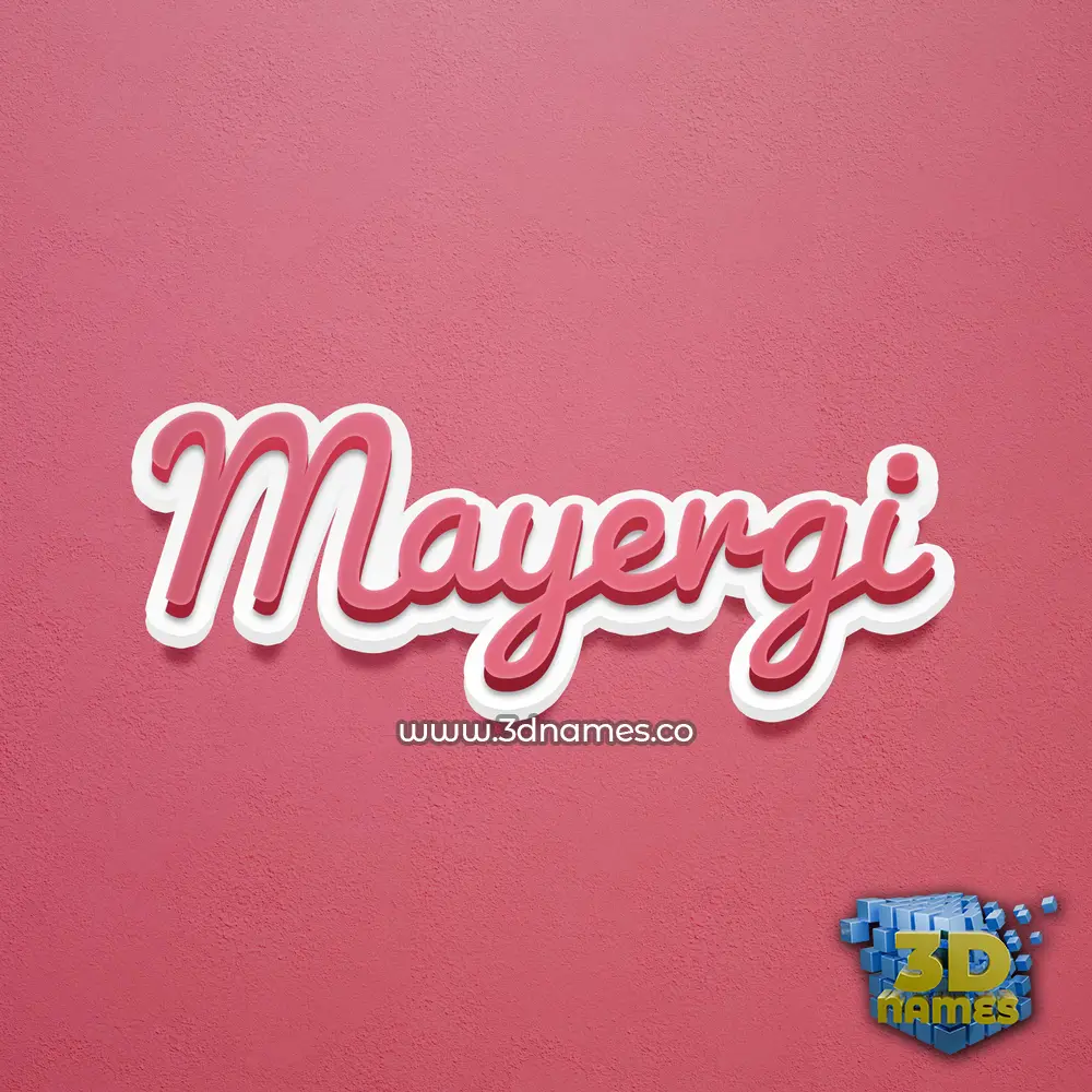 mayergi in Red Scribble style - 3D name wallpaper