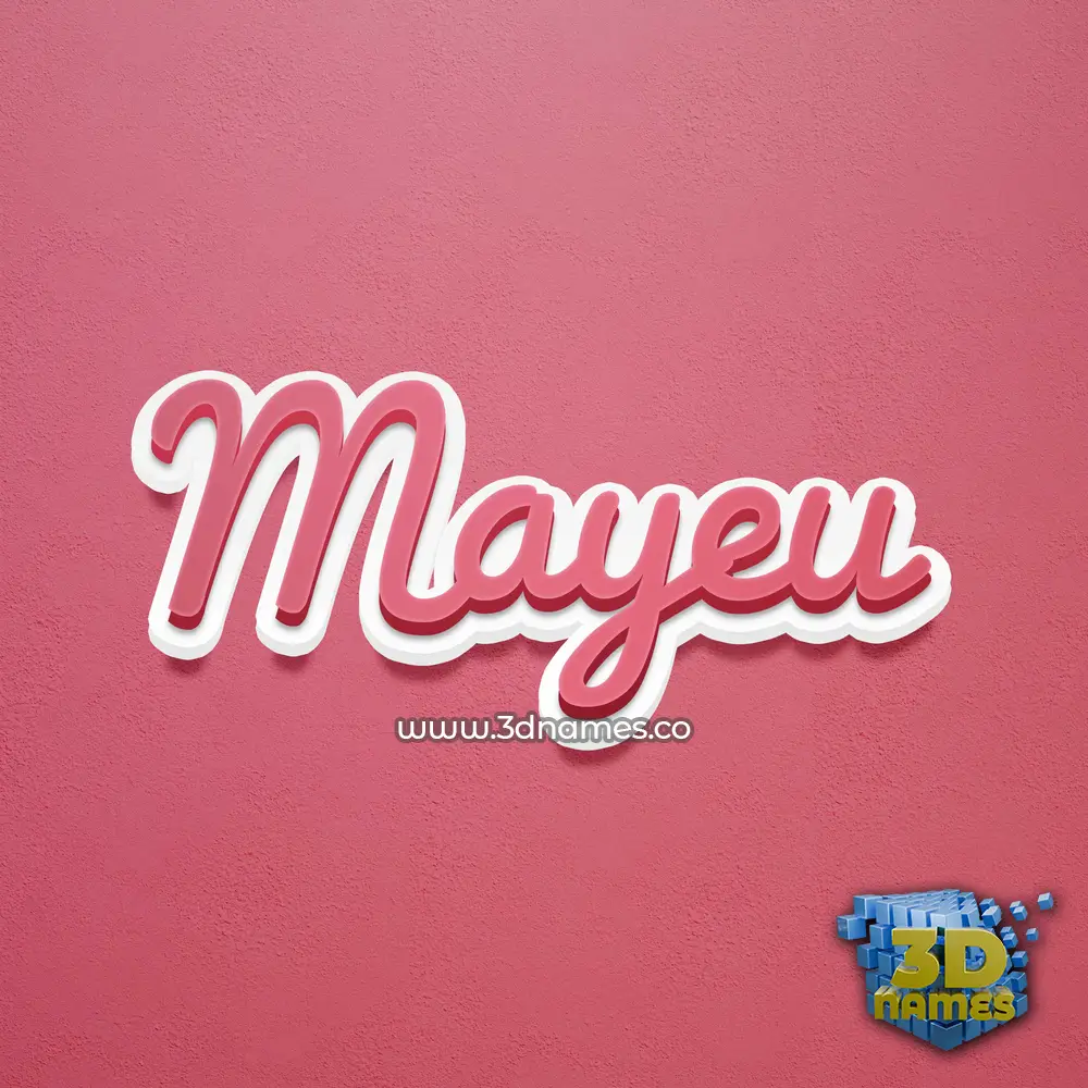 mayeu in Red Scribble style - 3D name wallpaper